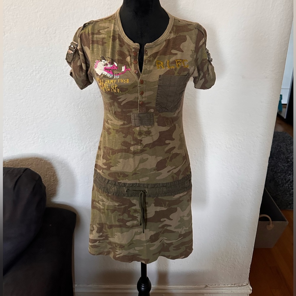 Vintage Ralph Lauren RUGBY 2004 Camo Dress Size Small